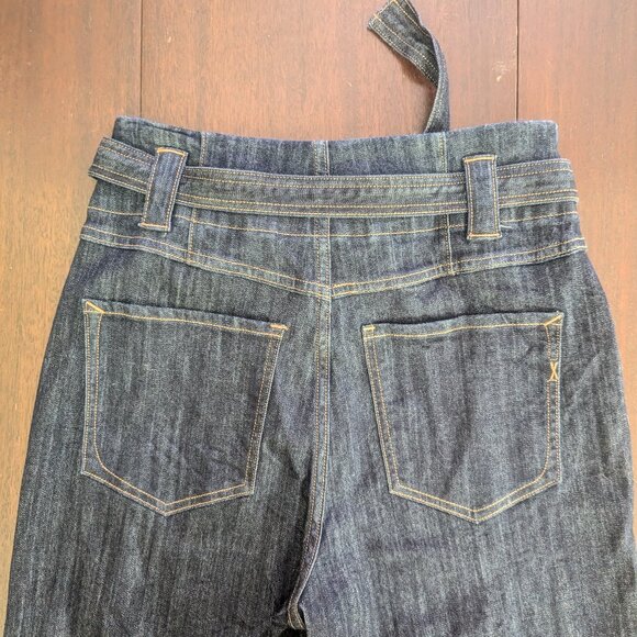 Express Dark Wash Denim Wide Leg Super High Rise Stretch Jean Size 6 Long - Picture 8 of 15